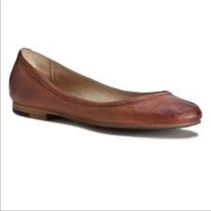 Frye Carson Leather Ballet Flats in Cognac Brown Size 8